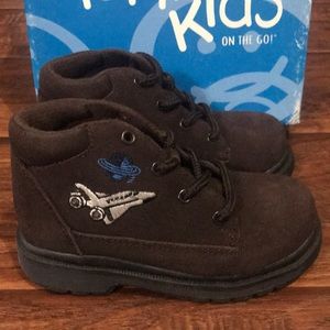 Shuttle Dark Brown Suede Boots, these light up!